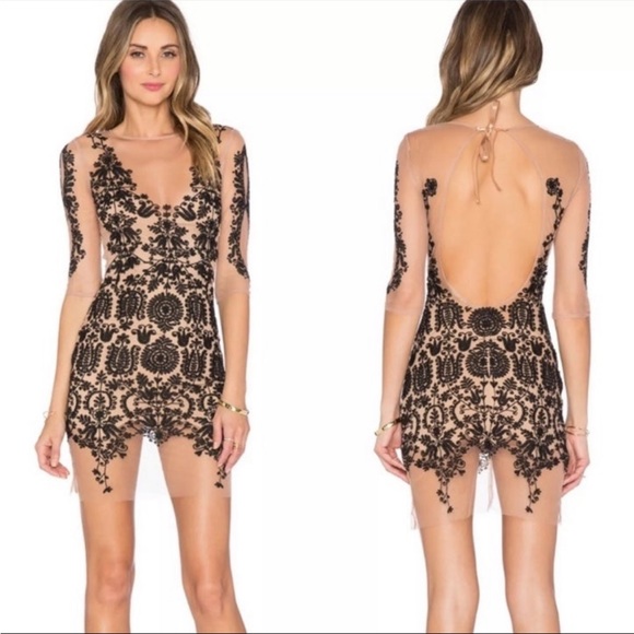 For Love of Lemons, sheer lotus mini dress - Picture 3 of 8